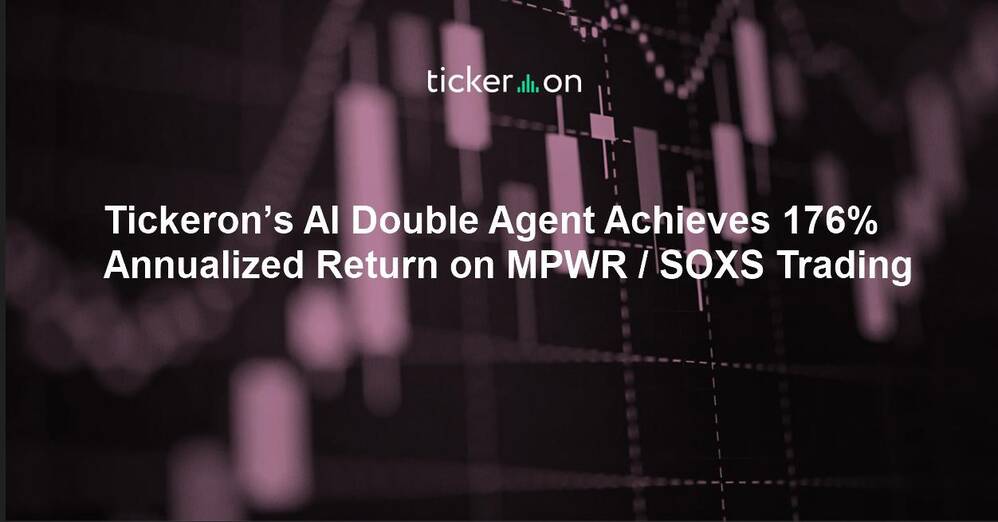 Tickeron’s AI Double Agent Achieves 176% Annualized Return on MPWR / SOXS Trading