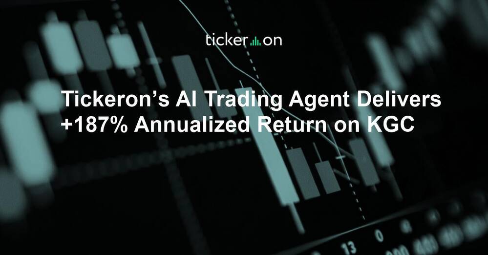 Tickeron’s AI Trading Agent Delivers +187% Annualized Return on KGC