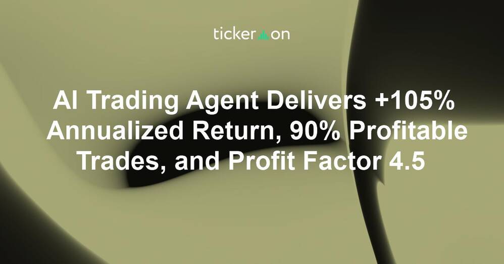 AI Trading Agent Delivers +105% Annualized Return, 90% Profitable Trades, and Profit Factor 4.5