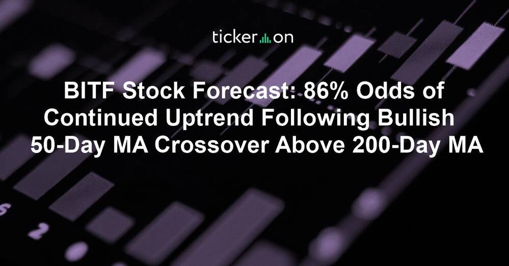 BITF Stock Forecast: 86% Odds of Continued Uptrend Following Bullish 50-Day MA Crossover Above 200-Day MA