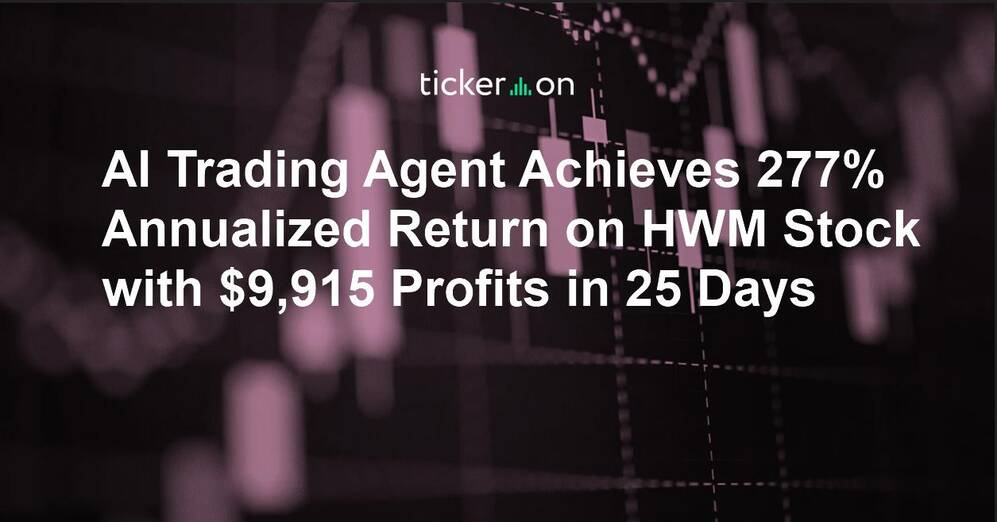 AI Trading Agent Achieves 277% Annualized Return on HWM Stock with $9,915 Profits in 25 Days