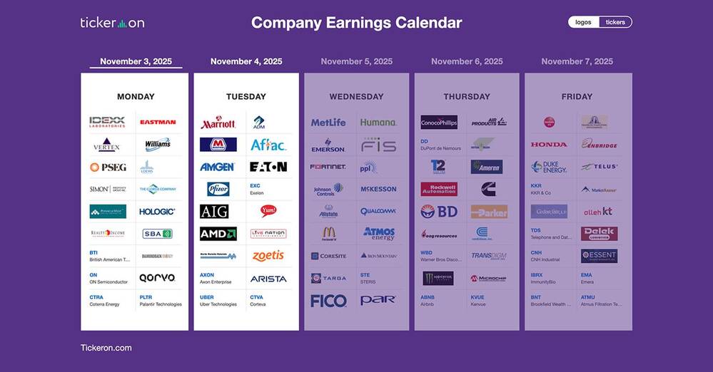 PLTR, VRTX, WMB, IDXX, UI, HIMS, AMD, SHOP, UBER, ANET, AMGN, ETN, PFE, SPOT, BP, RACE, MAR, CPNG | Q3 2025 Earnings Preview: November 3-4, 2025
