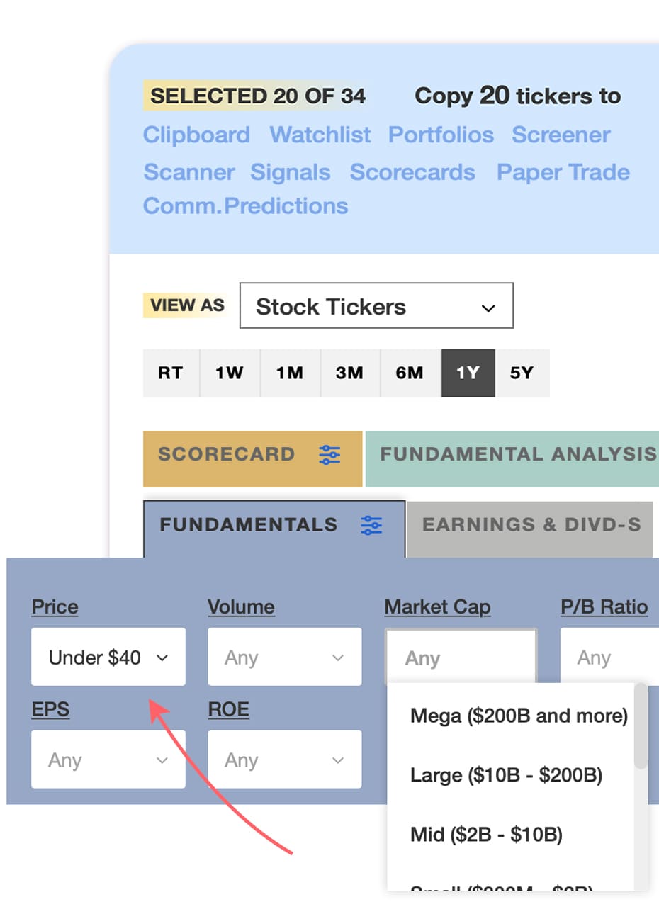 screener filters